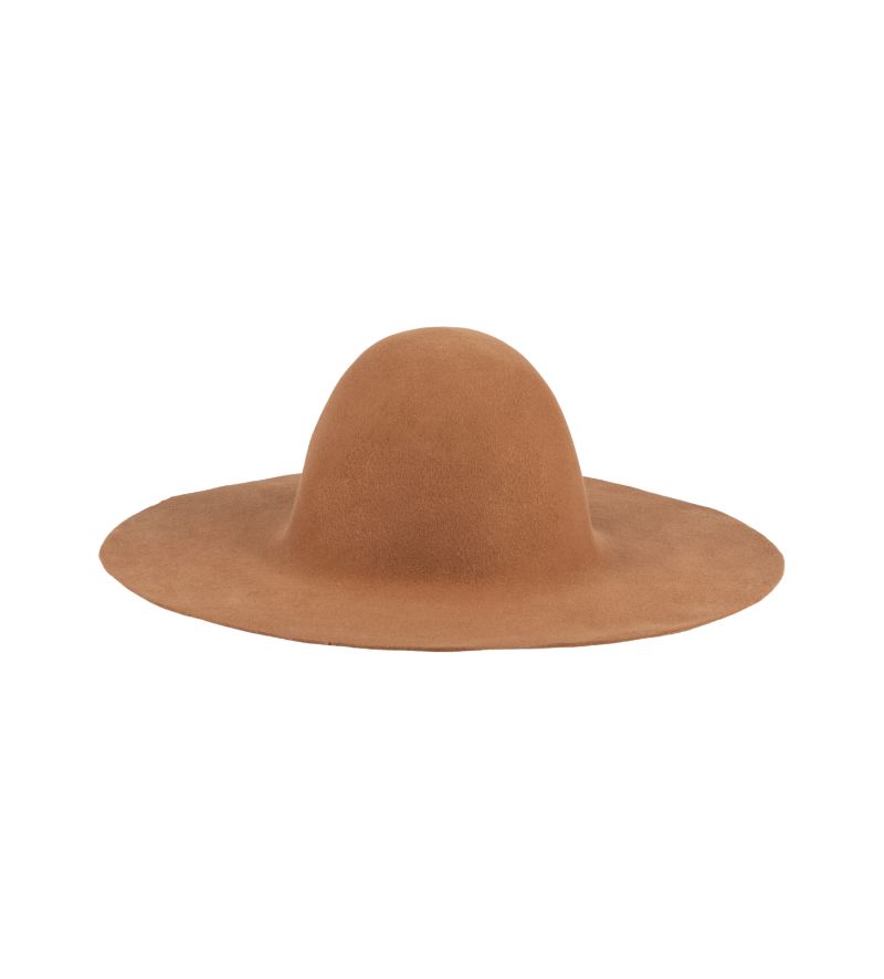 浅驼色宽边羊毛帽胚