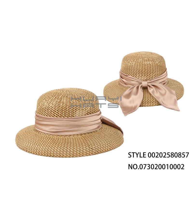 时尚法式草编钟形帽