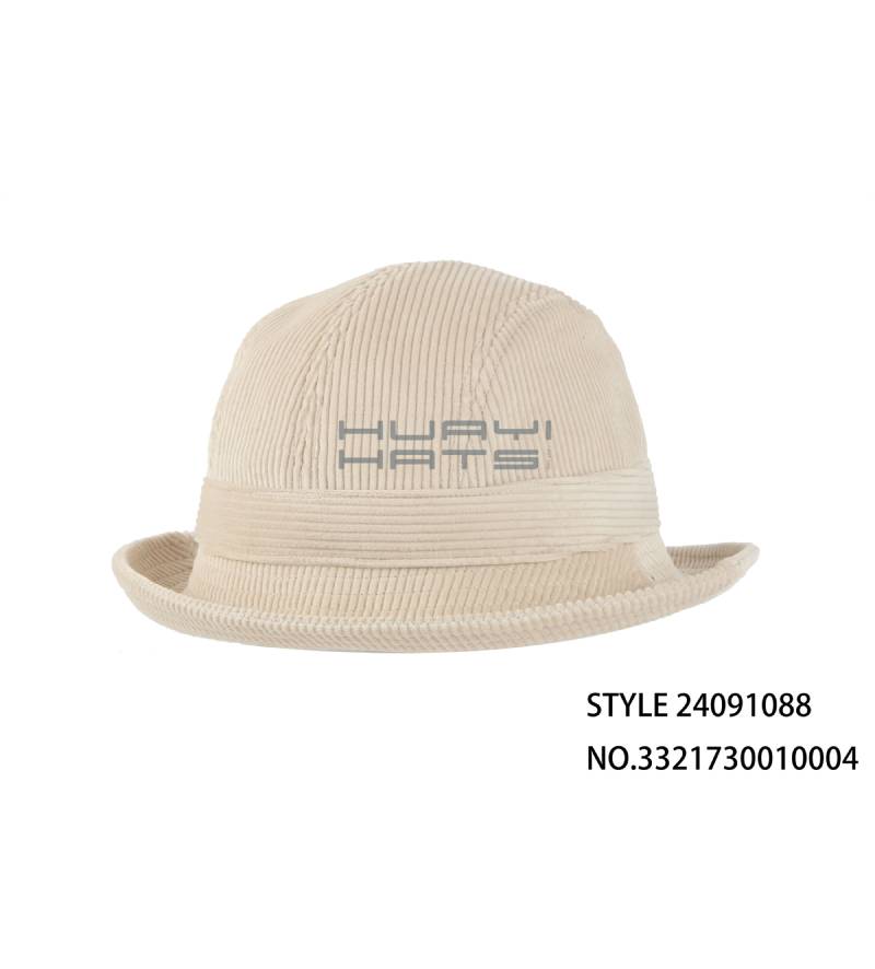 灯芯绒结构圆顶礼帽